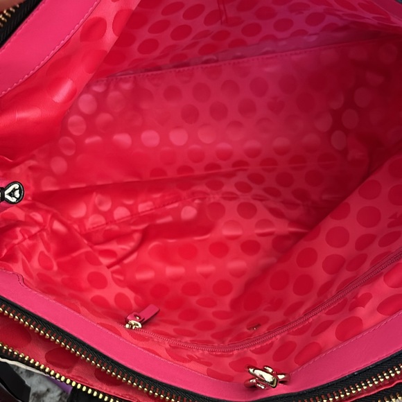 Kate Spade black white striped medium tote - like new - Picture 7 of 9